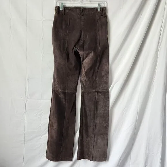 Wilsons Leather Vintage Womens 6 Tall Suede Leather Boot Pants Brown Motorcycle - Picture 3 of 7
